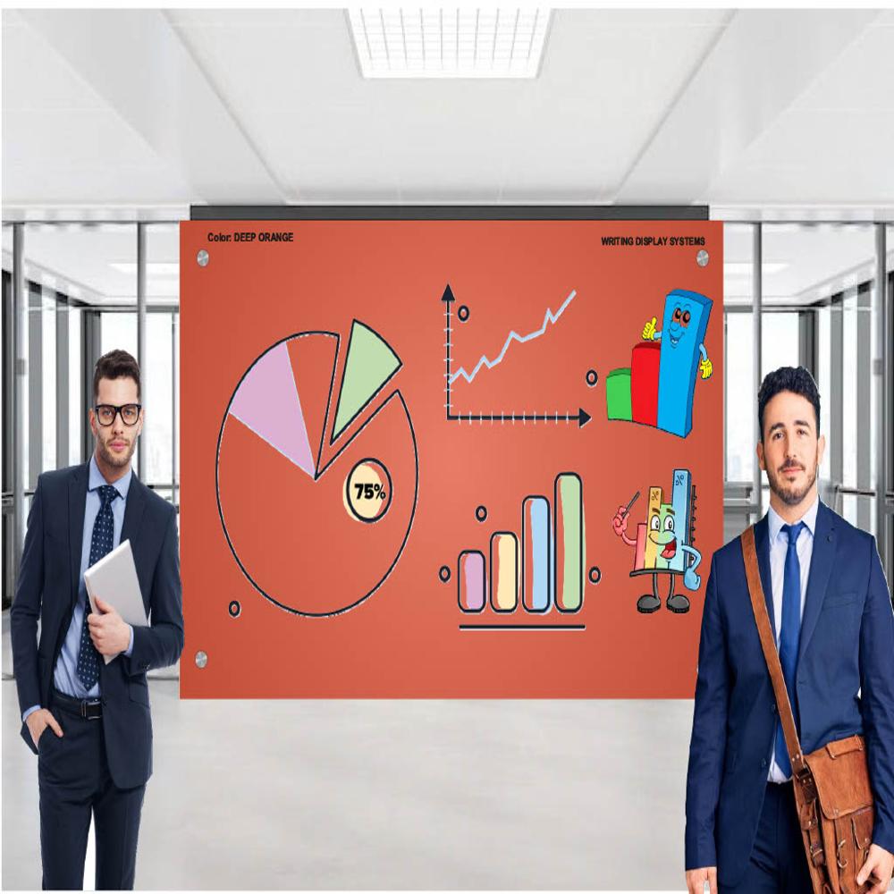 Magnetic Glass Writing Board Deep Orange - Application: Industrial