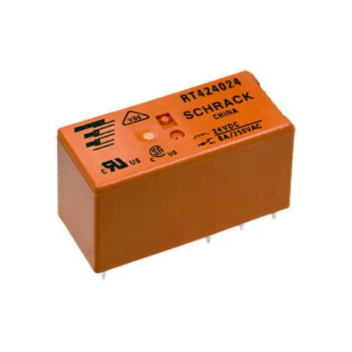 424024 Schrack Relays - 24DC Volt, High Power Contact Load, General Purpose Terminal Type | Orange Color, 6-12 Month Warranty, Ideal for Industrial Use