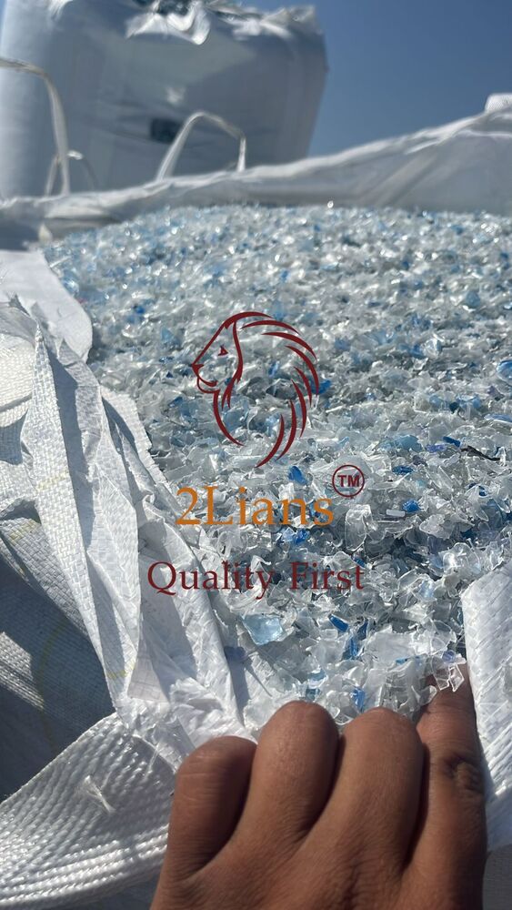 "PET bottle flakes Hot washed Sortex Rejection / Blue and transparent"