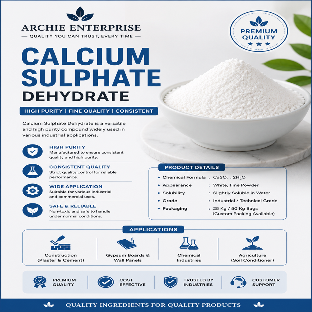 Calcium Sulfate Dihydrate Powder - Application: Pharmaceutical