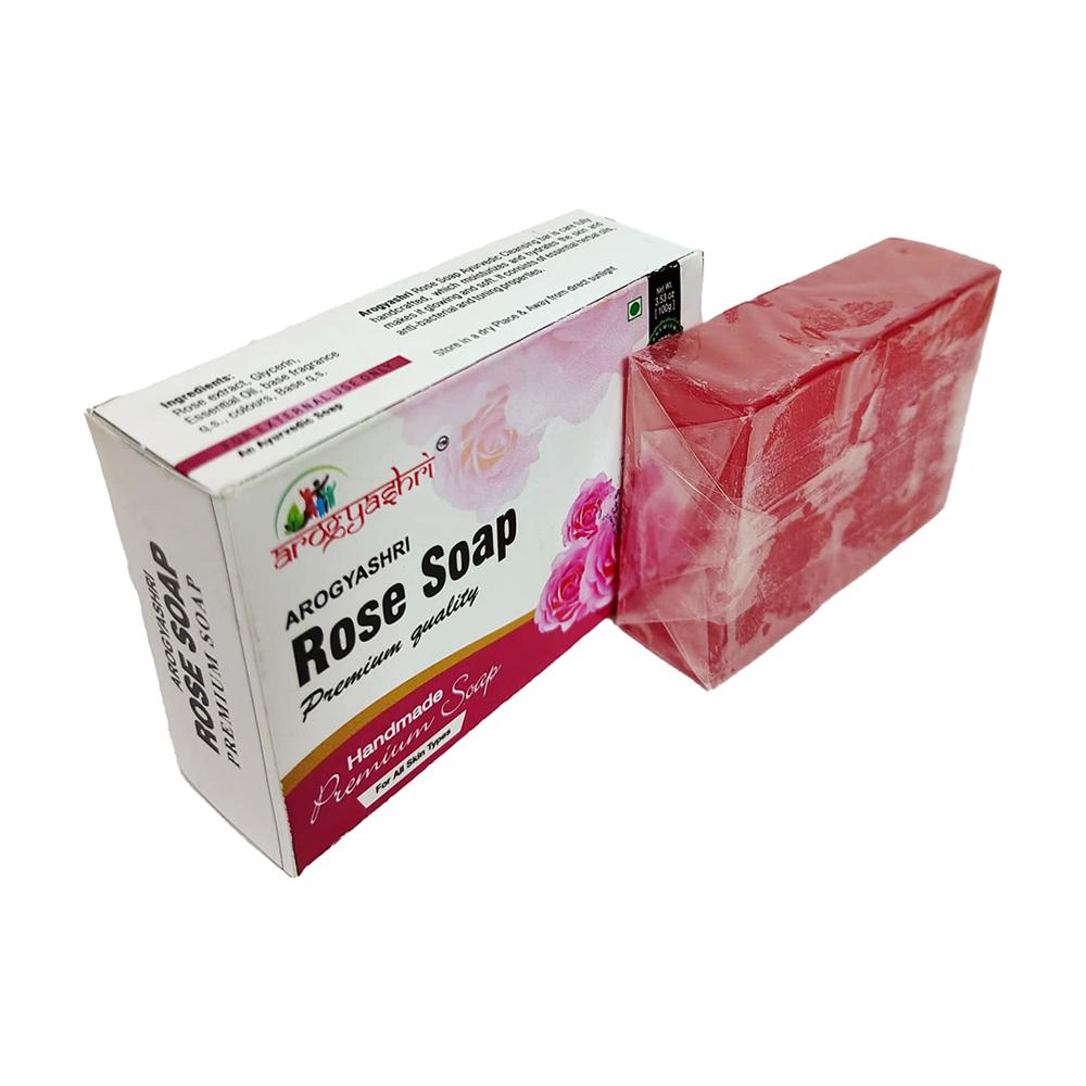 Arogya Rose Soap - 100gm, Deeply Hydrating And Moisturizing Formula | 99% Moisture Content, Leaves Skin Soft And Nourished