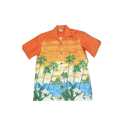 Mens Printed Beach Shirt - Color: Multicolor