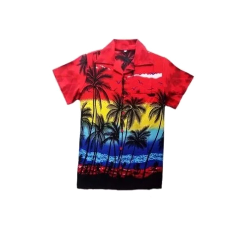 Mens Fashionable Hawaiian Printed Shirt - Color: Multicolor