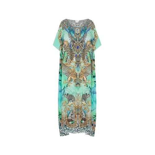 Ladies Viscose Digital Print Long Kaftan - Color: Multicolor