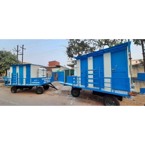 6 Seater Frp Mobile Toilet Van - Color: Blue & White