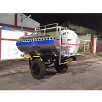 Stainless Steel Water Tank - 5000 Liter Volume | Durable Silver Metal Design, Ideal For Water Storage