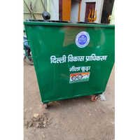 Ms Garbage Container - Mild Steel, 1000x950x850 Mm, Vibrant Green | Outdoor Waste Management Solution