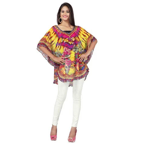 Ladies Casual Poncho - Color: Multicolor