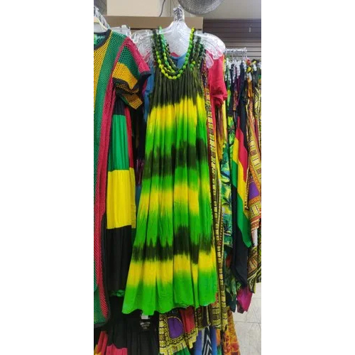 Ladies Casual Rayon Tye And Dye Beach Dress