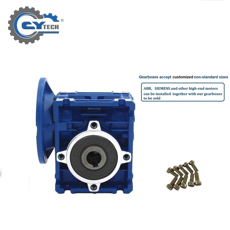 Chenyue High Torque Worm Gearbox Nmrv 30 Cyrv30 Gearbox Input 9/11mm Output 14mm Speed Ratio From 5:1 To 80:1 Free Maintenance - Color: Blue