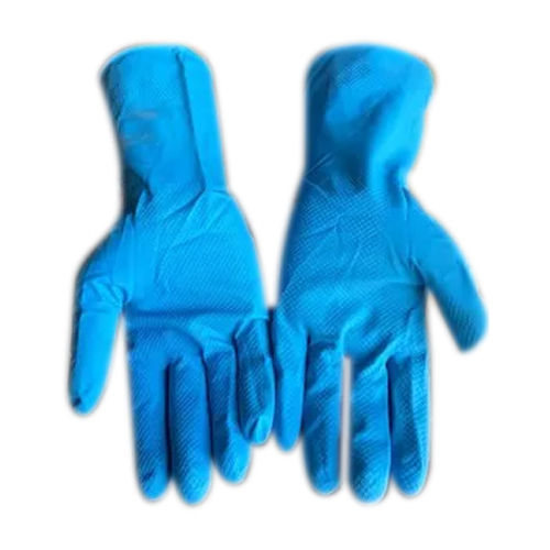 Safety Rubber Hand Gloves - Color: Blue