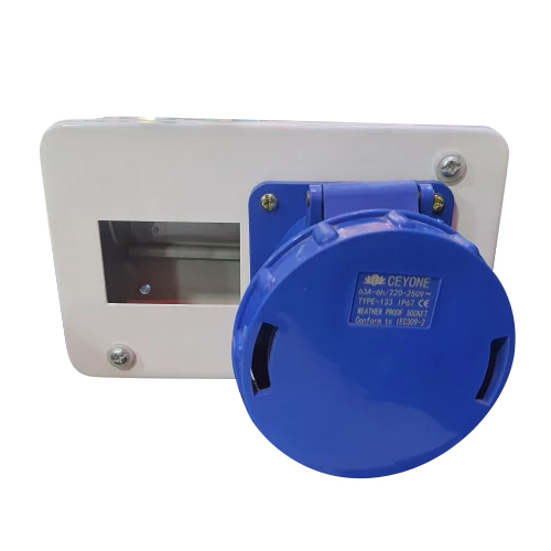 60amp Industrial Socket - Mild Steel, Zinc-plated, 250v, Plain Style | Suitable For Various Industrial Outlets, Durable, Heavy-duty Load Handling
