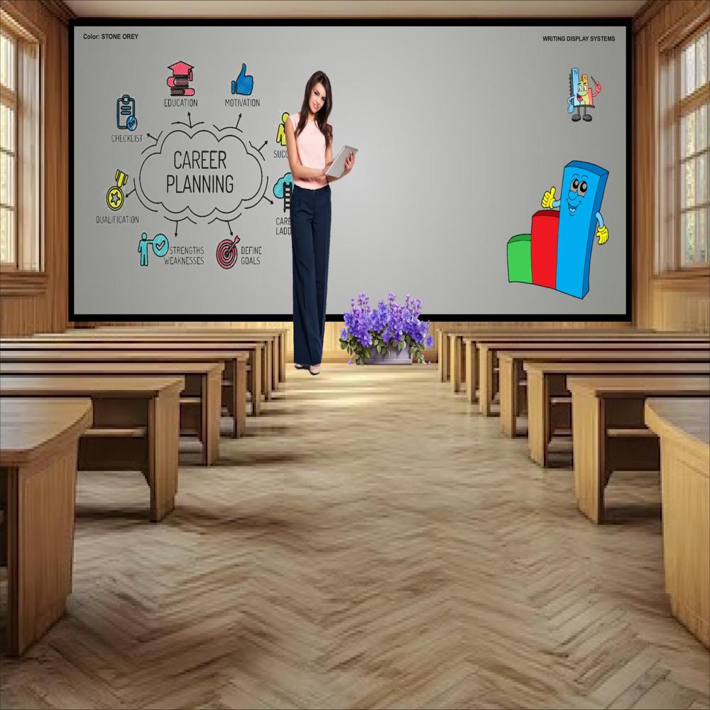 मैग्नेटिक ग्लास राइटिंग बोर्ड स्टोन ओरेयस के साथ काले फ्रेम में