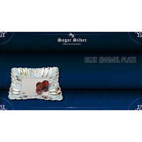 Silver Plated Blue Enamel Plate - Design Type: Autique
