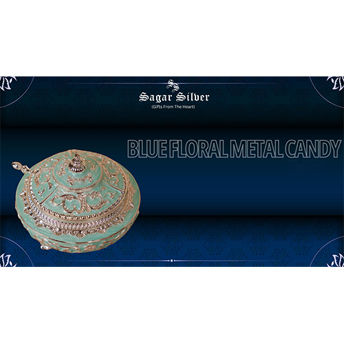 Silver Plated Blue Floral Metal Candy Box - Feature: Durable