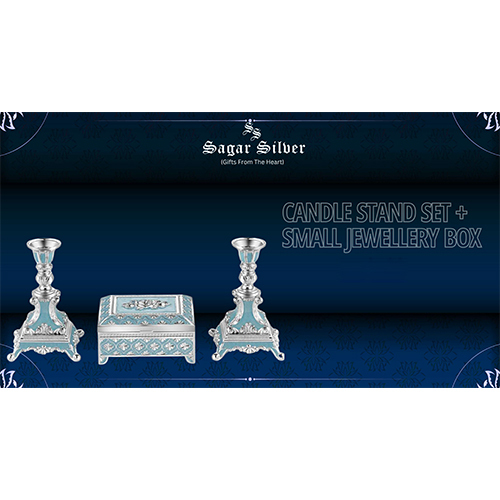 Sliver Plated Candle Stand Set And Small Jewellery Box - Feature: Durable