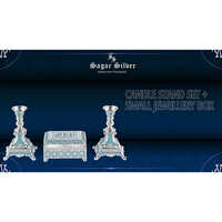 Silver Plated Candle Stand With Jewellery Box - Feature: Durable