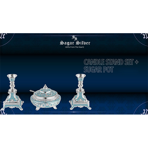 Candle Stand Set And Sugar Pot