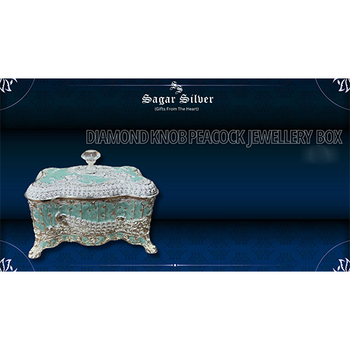 Diamond Knob Peacock Jewellery Box