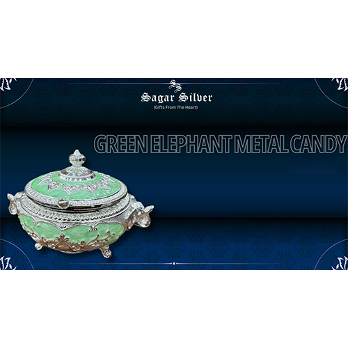 Sliver Plated Green Elephant Metal Candy Box - Feature: Durable