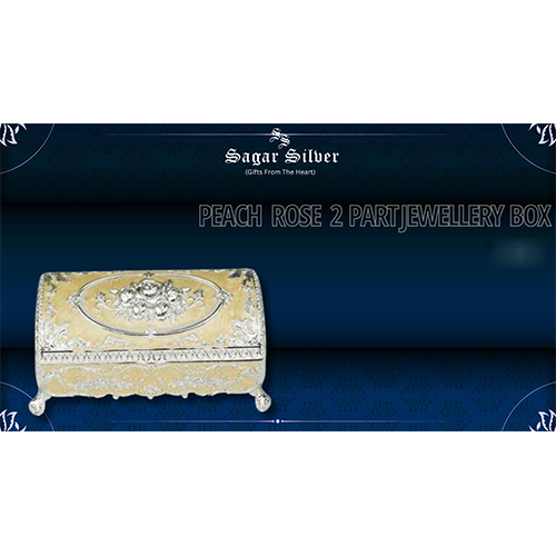 Silver Plated Jewellery Box - Color: Peach Rose