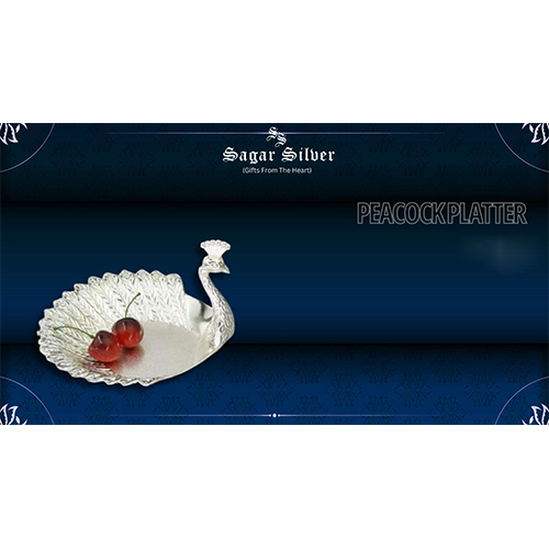 Silver Plated Peacock Platter - Material: Metal