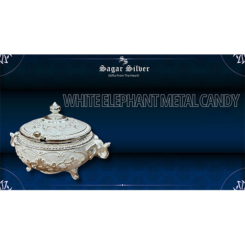 Silver Plated White Elephant Metal Candy Box - Feature: Durable