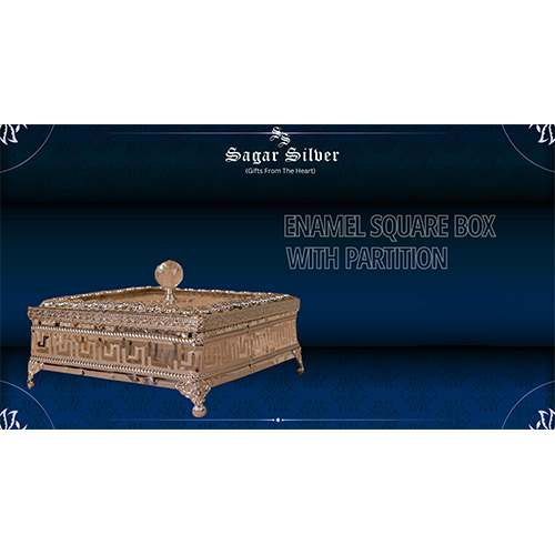 Silver Plated Enamel Square Box With Partition - Feature: Durable