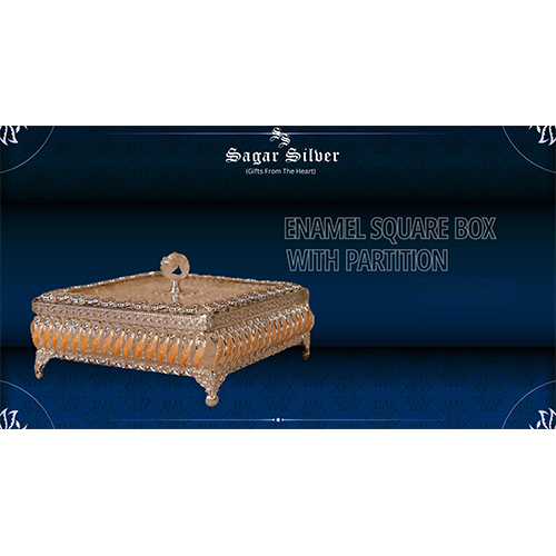 Silver Plated Enamel Square Box With Partition - Feature: Durable