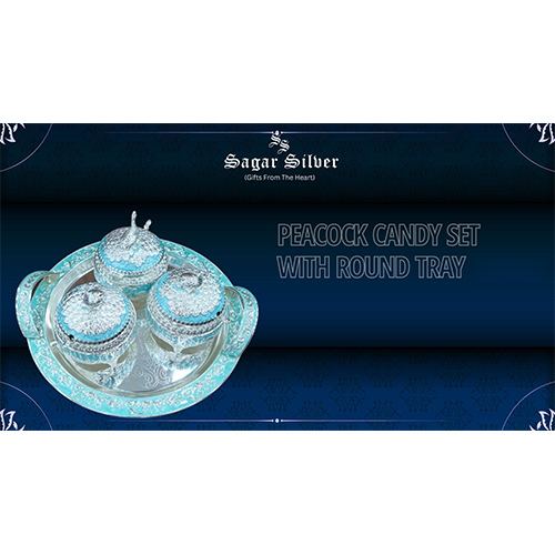 Peacock Candy Set With Round Tray