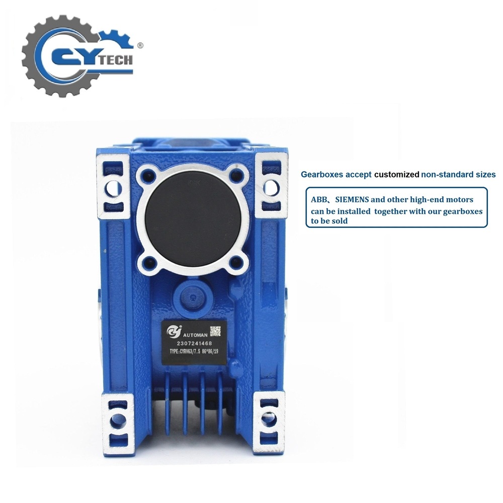 Chenyue Worm Gear Reducer Nmrv063 Nmrv 63 Input 14/11/19mm Output 25mm Speed Ratio From 5:1 To 100:1 Speed Reducer Reduction Box - Color: Blue