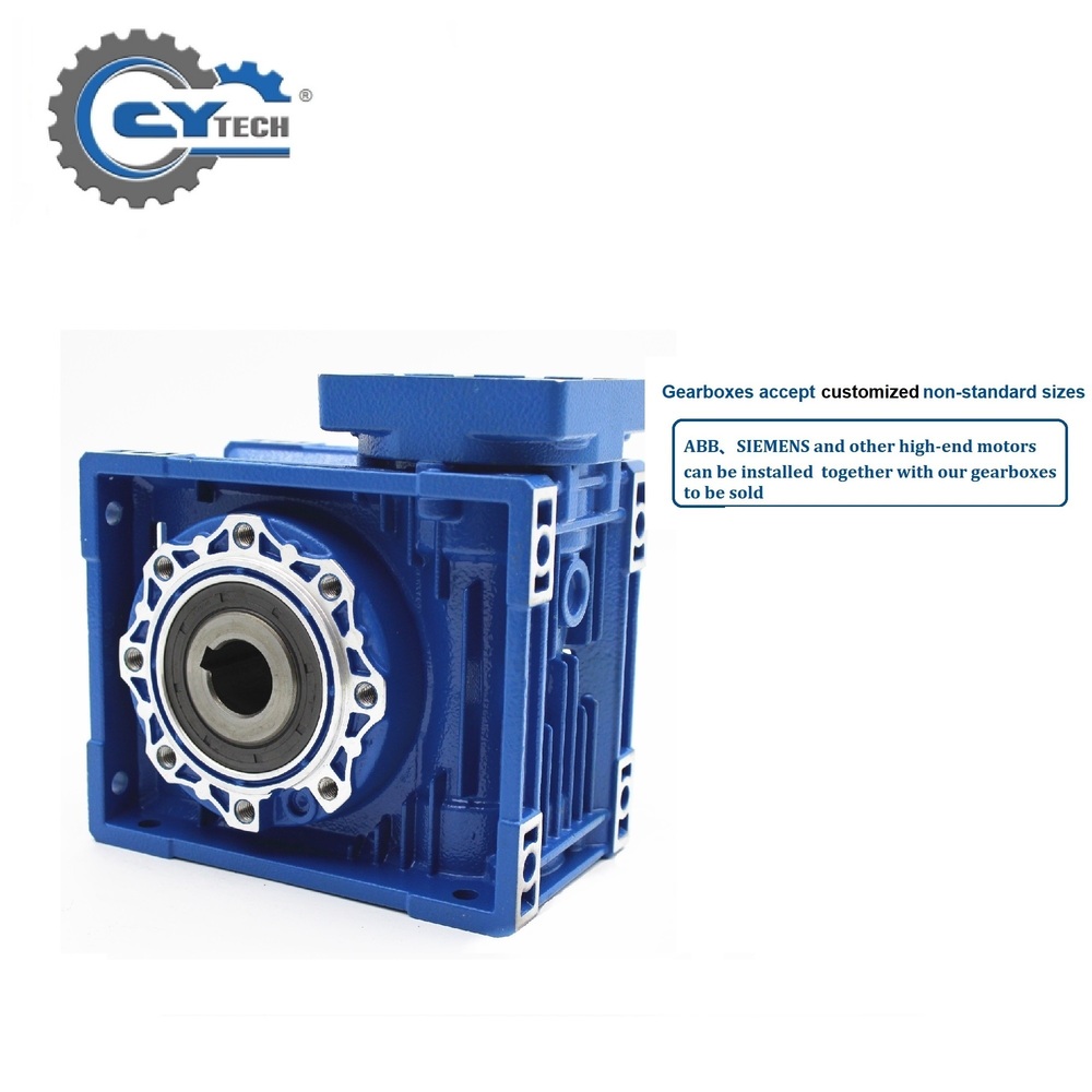Chenyue Worm Gear Reducer Nmrv063 Nmrv 63 Input 14/11/19mm Output 25mm Speed Ratio From 5:1 To 100:1 Speed Reducer Reduction Box - Color: Blue