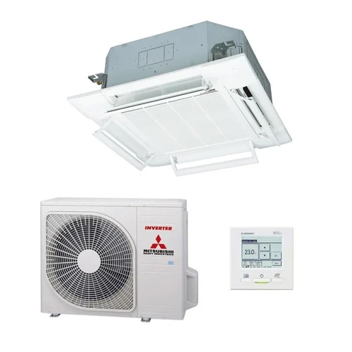 Mitsubishi Cassette Air Conditioner - 220-240V Power, Ceiling Mount, White Finish | Efficient Cooling & Heating, Easy Installation, Warranty Included