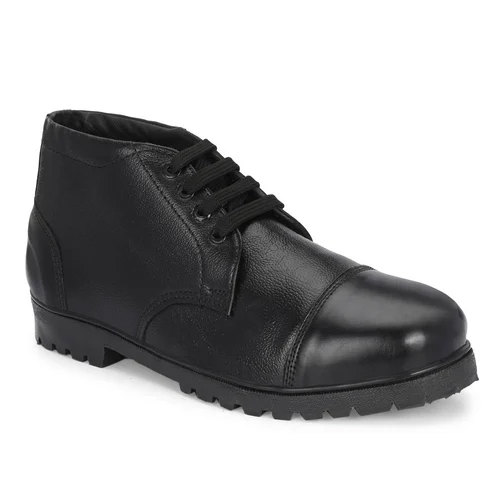 Black Security Guard Leather Safety Shoes - Gender: Men