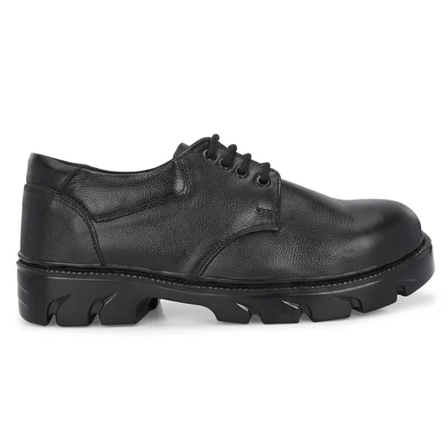 Black Steel Toe Leather Safety Shoes - Gender: Men