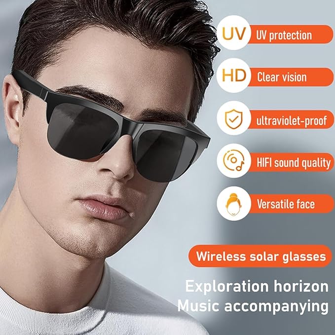 Stylish Bluetooth Sunglasses For Men And Women - Color: Black