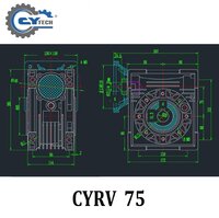 CHENYUE Worm Gearbox NMRV75 NMRV075 Input 19/22/14/24/28mm Output 28mm Speed Ratio from 5:1 to 100:1 Speed Reduction Free Maintenance