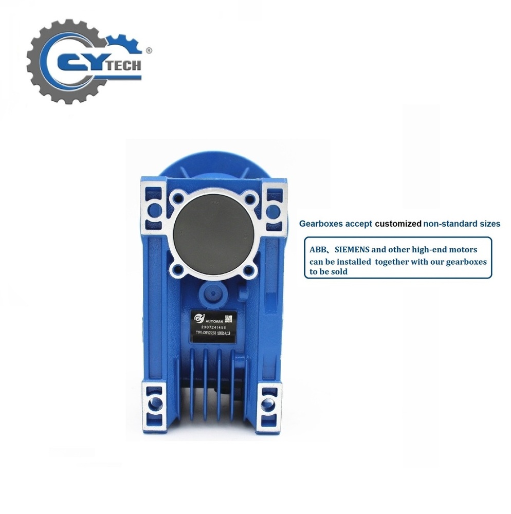 Chenyue Worm Gearbox Nmrv75 Nmrv075 Input 19/22/14/24/28mm Output 28mm Speed Ratio From 5:1 To 100:1 Speed Reduction Free Maintenance - Color: Blue