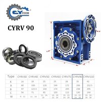 CHENYUE NMRV90 Worm Gearbox   Heavy Duty Worm Gear Reducer Gearboxes, Input 19/22/24/28mm, Output 35mm, Speed Ratio 5:1 to 100:1, Free Maintenance