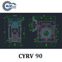 CHENYUE NMRV90 Worm Gearbox   Heavy Duty Worm Gear Reducer Gearboxes, Input 19/22/24/28mm, Output 35mm, Speed Ratio 5:1 to 100:1, Free Maintenance