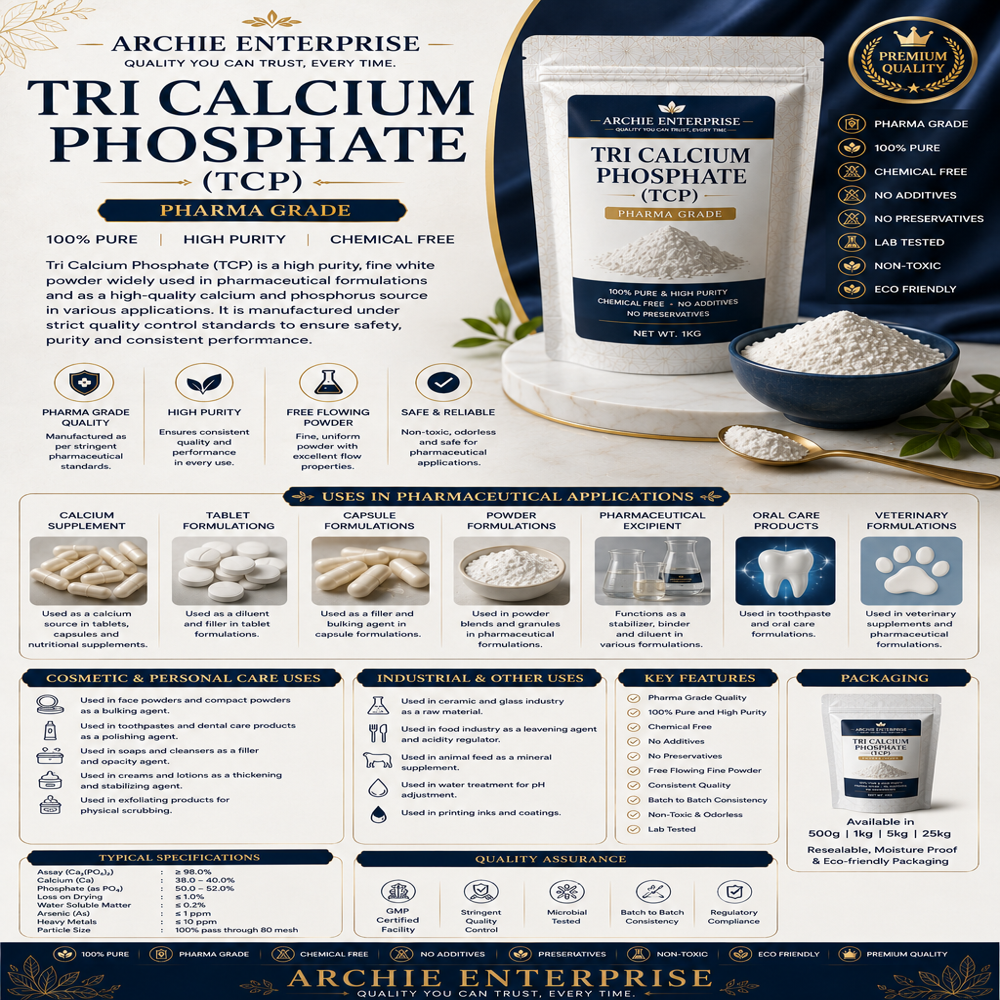 Tri Calcium Phosphate Powder - Color: White