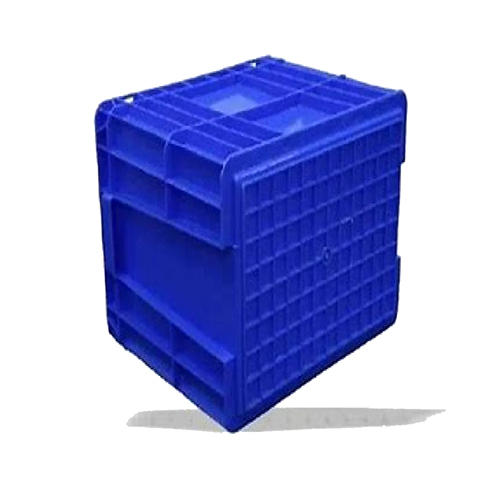 UCH-53150 Plastic Crate - Durable High-Quality Plastic, 400x300x270 mm, Vibrant Blue, Solid Deck, Space-Saving Design, Ideal for Industrial Storage