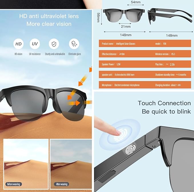 Stylish Bluetooth Sunglasses for Men and Women