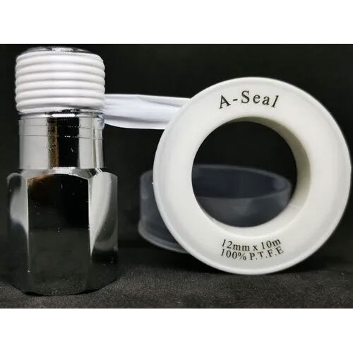 Apex White PTFE Thread Seal Tape - Width: 12mm to 24mm, Thickness: 0.075mm to 0.15mm, Length: 7m to 15m | Material: PTFE, Density: 0.25 g/cm³, Melting Point: 350°C, Working Temperature: 370°C