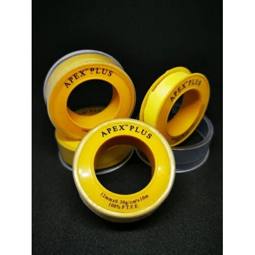 Apex Star PTFE Tapes - 12mm Width, 0.12mm Thickness, 10m Length | High Density 0.35g/cm³, Melting Point 350°C, Working Temperature up to 370°C