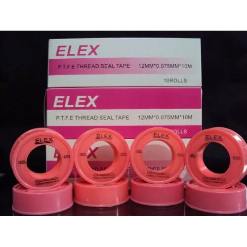 Elex Ptfe Thread Seal Tape - 0.075mm Thickness, 12mm Width | High Temperature Resistance, Iso Certified Quality