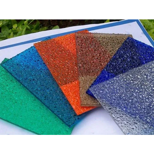 Embossed Polycarbonate Sheet - 6mm Thickness, Multicolor Options | Sturdy Roofing Material with Polished Surface and Stylish Aesthetic Design
