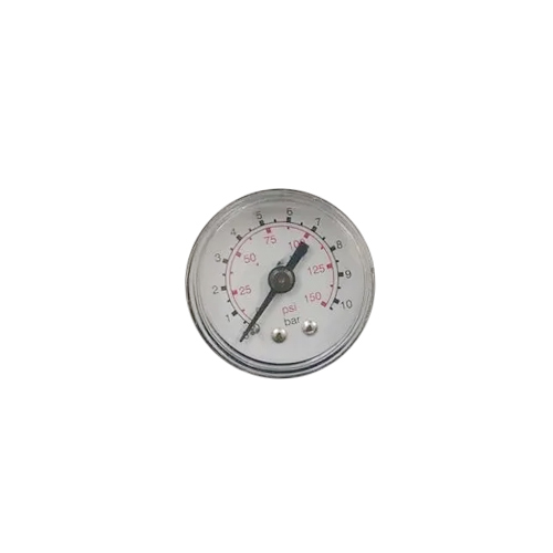 Stainless Steel Pressure Gauge - 1/8 Inch Size, 10 Inch Outer Diameter, Polished Silver Finish | Durable Analog Display with Glass Dial for Industrial Applications