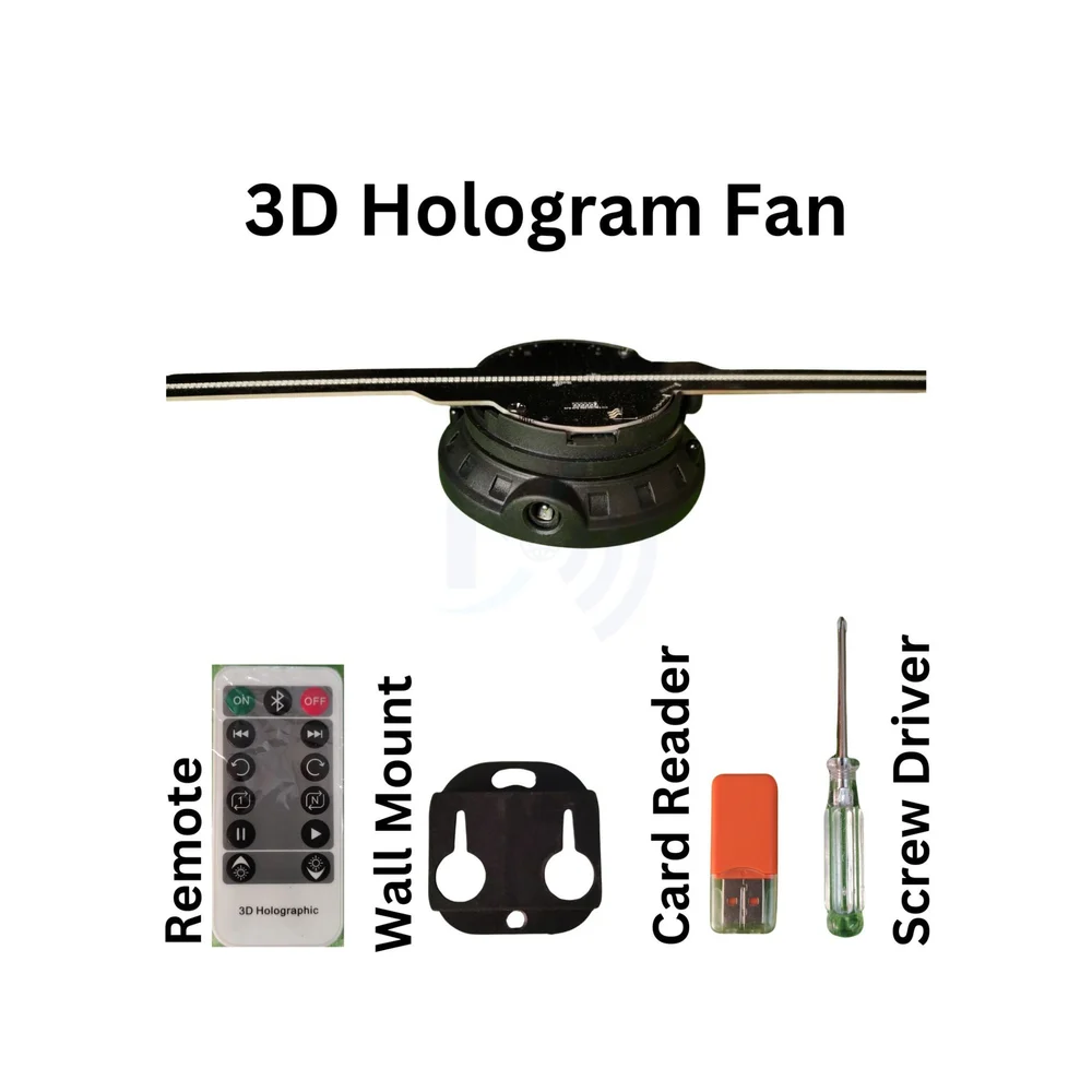 3D Hologram Display Fan - 42cm Ultra-Vivid Projection with Multi-Color Visual Effects