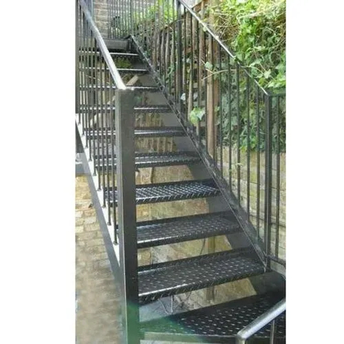 Outdoor Mild Steel Staircase - Color: Black